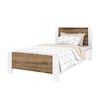 Bestar Sirah Twin Platform Bed, Rustic Brown & White 108220-000009